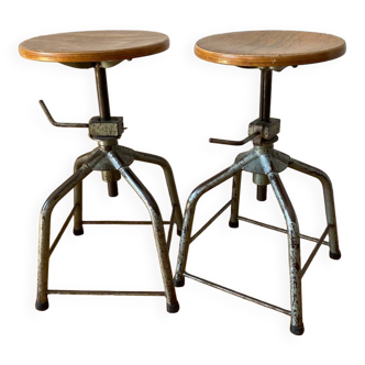 Paire de tabourets d’atelier