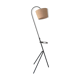 Vintage wire floor lamp/reading lamp in metal and wicker, 1960