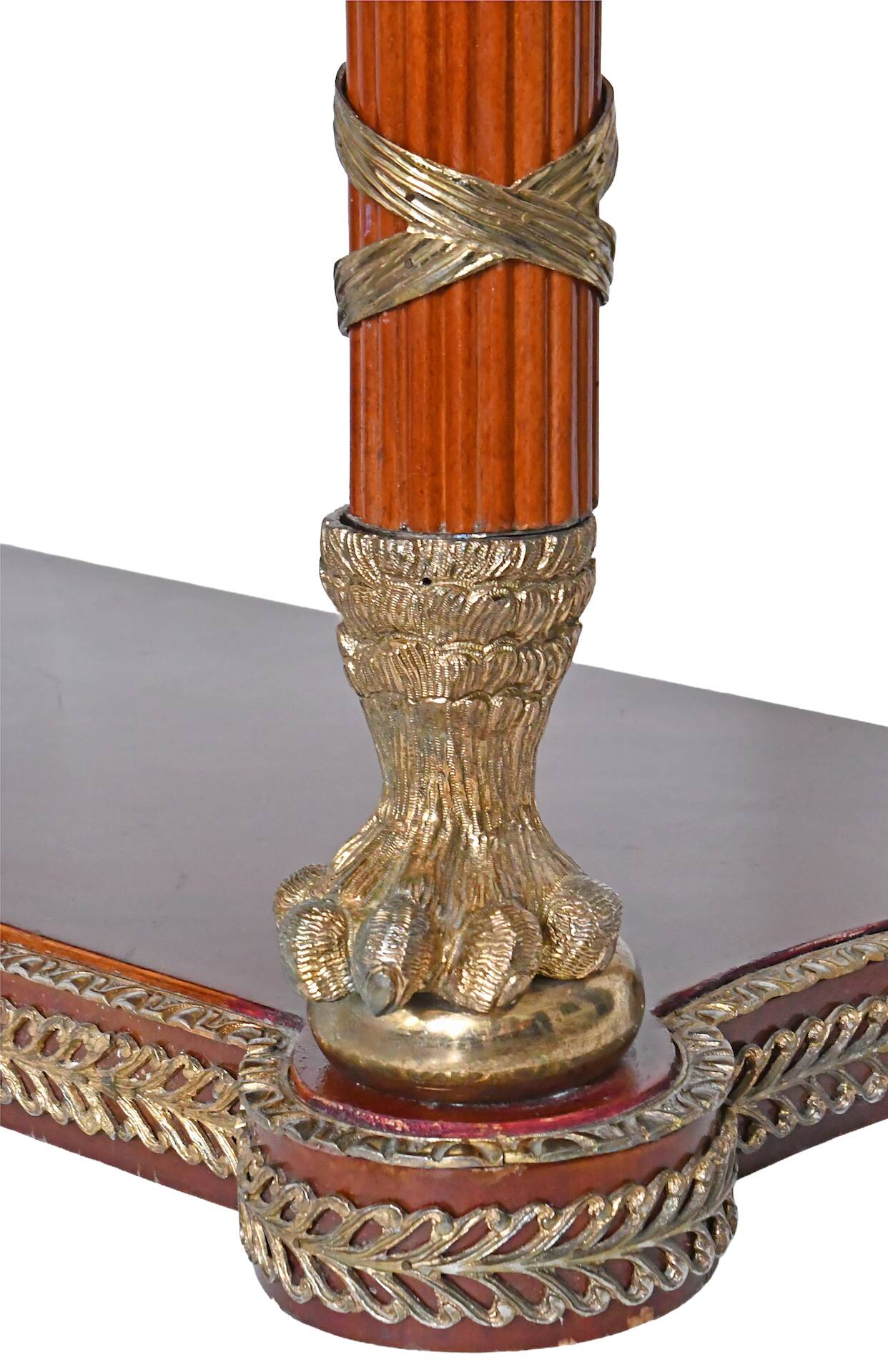 Console topped with an Empire-style mirror.