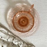 Pink glass thumbtack candle holder
