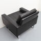 Fauteuil en cuir des années 1970 avec pieds chromés
