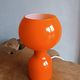 Lampe champignon Space Age en verre opalin orange 1970