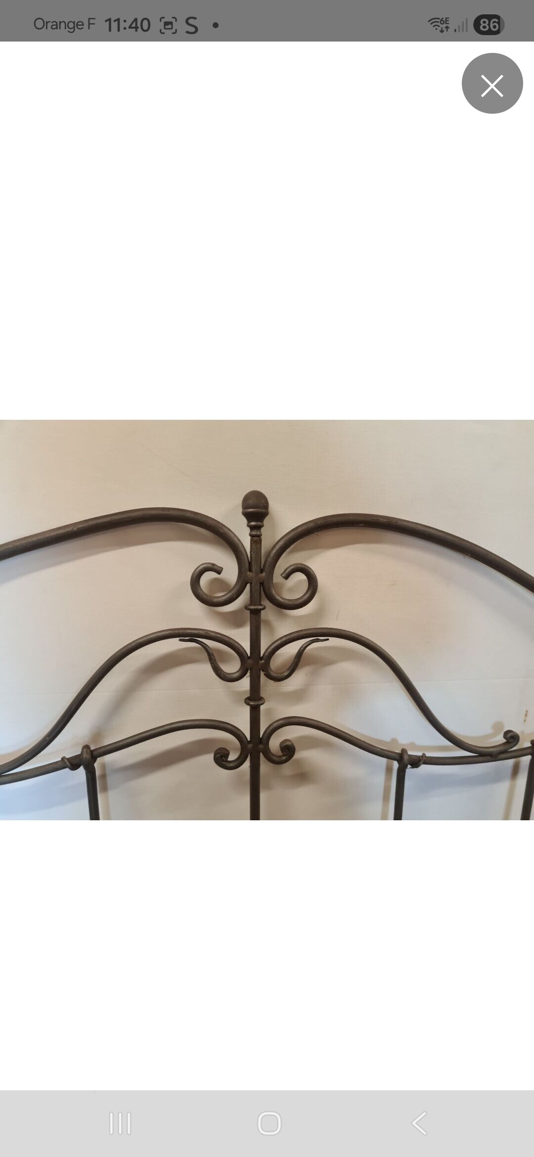 Wrought iron headboard