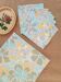 Nappe ronde et 6 serviettes de table motifs fleurs vintage