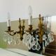 St Louis XV wall lights in gilded bronze with pendants from the mid-20th century.
