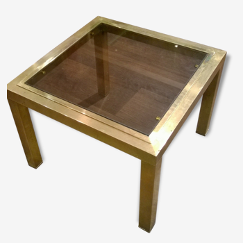 Square brass side table