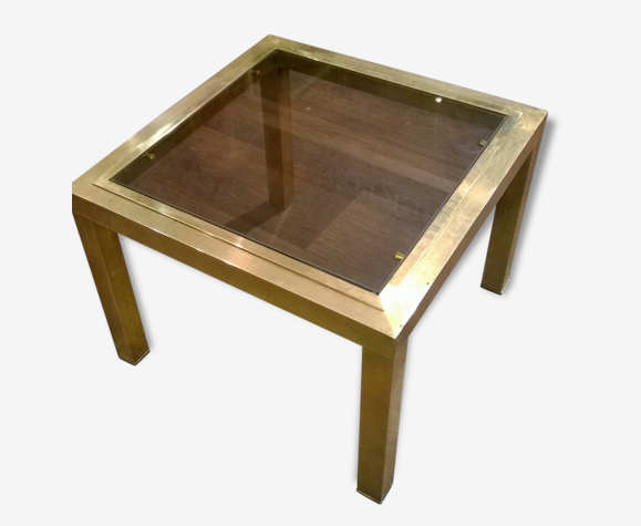Table d'appoint carrée en laiton