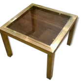 Square brass side table