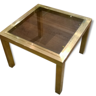 Square brass side table