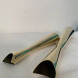 Pair of Lino Sabattini Cardinal brass vases for Christofle