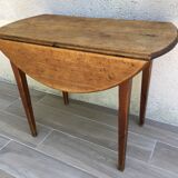 Round table at 2 vintage wood rabats