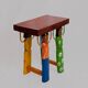 African stool carved and hand-painted – Unique piece from Burkina.