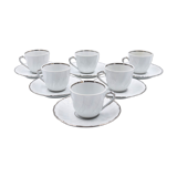 6 cups and under porcelain cup Bernardaud Limoges verdi model