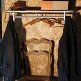 Grey metal coat rack