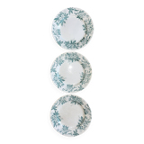 3 flat plates in St. Amand ironstone, Anémone service