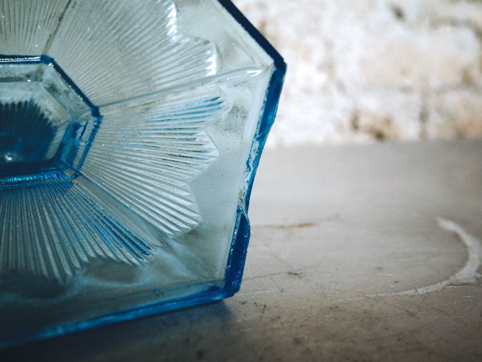 Art Deco blue glass sugar