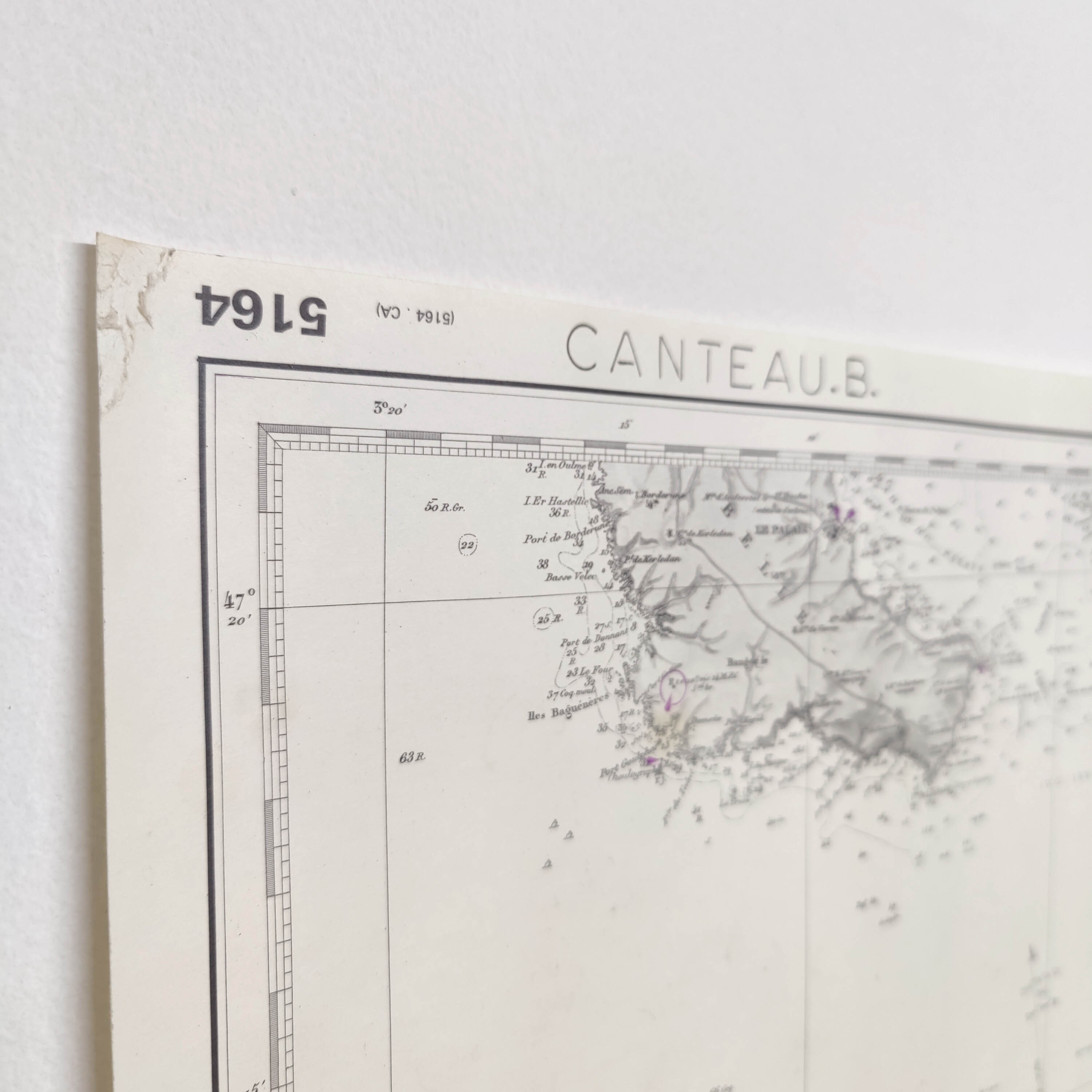 Map of the west coast of France from Belle Ile to Ile d'Yeu