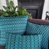 Kachin blue and turquoise cushion cover (RIDA)