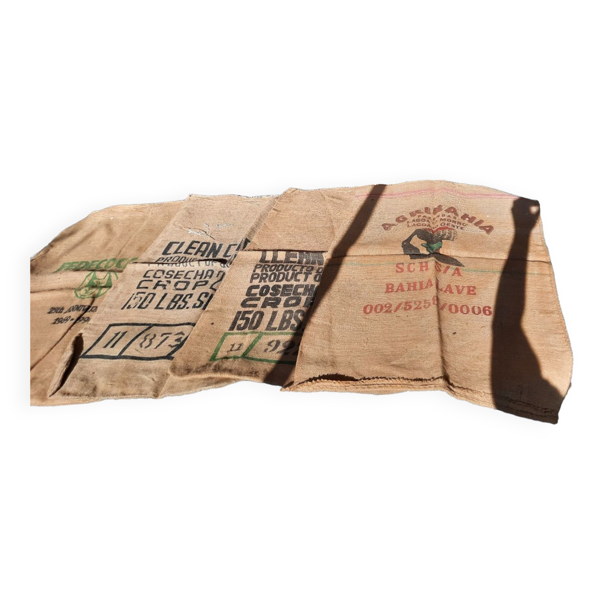 Set of 4 burlap bags