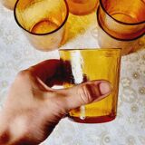 Set of 8 Lever amber glasses
