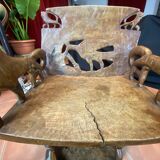 African tribal ensemble of 4 pieces of furniture for dignitaries of the Kingdom of Dahomey, Benin.