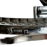 Art Deco, tripod fruit bowl in silver-plated metal by Gallia, crystal, circa 1930.