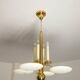 Art Deco Brass and Glass Chandelier, 1930s