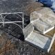 Vintage aviary, foot cage on wheels 147x67x49cm.