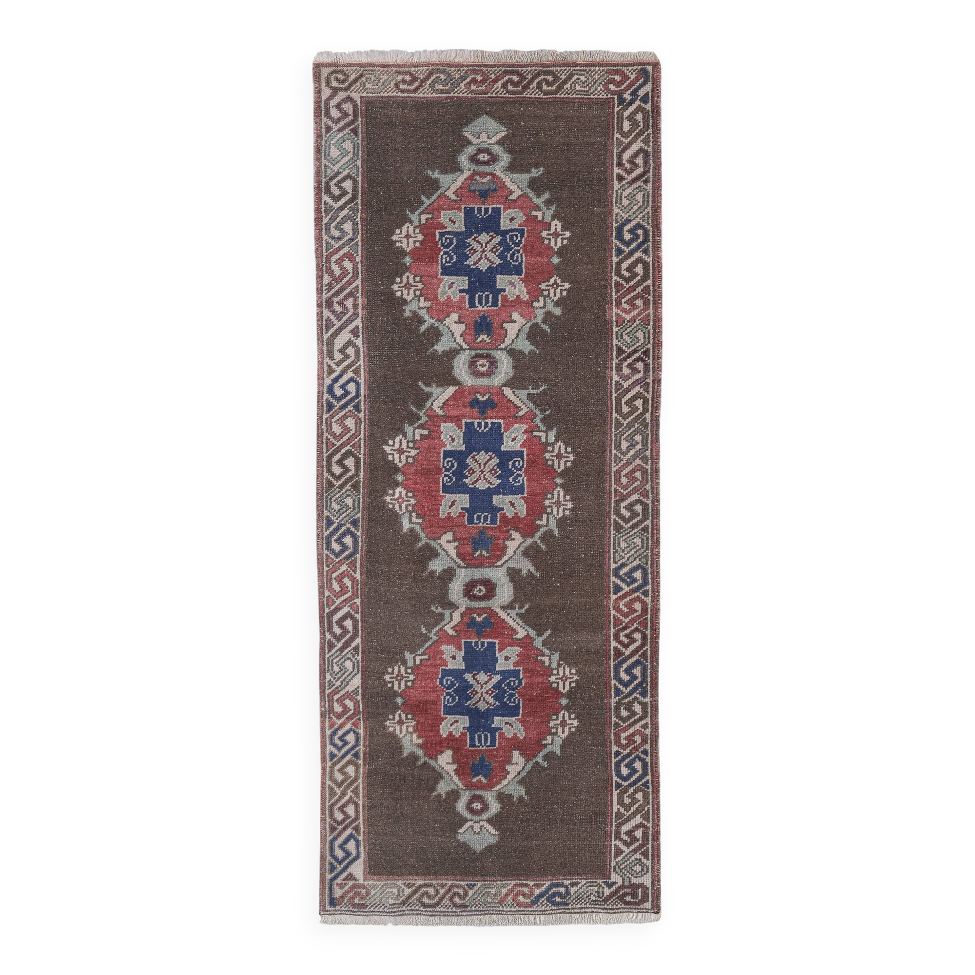 Vintage Turkish Oushak Rug Handwoven 84x220 cm