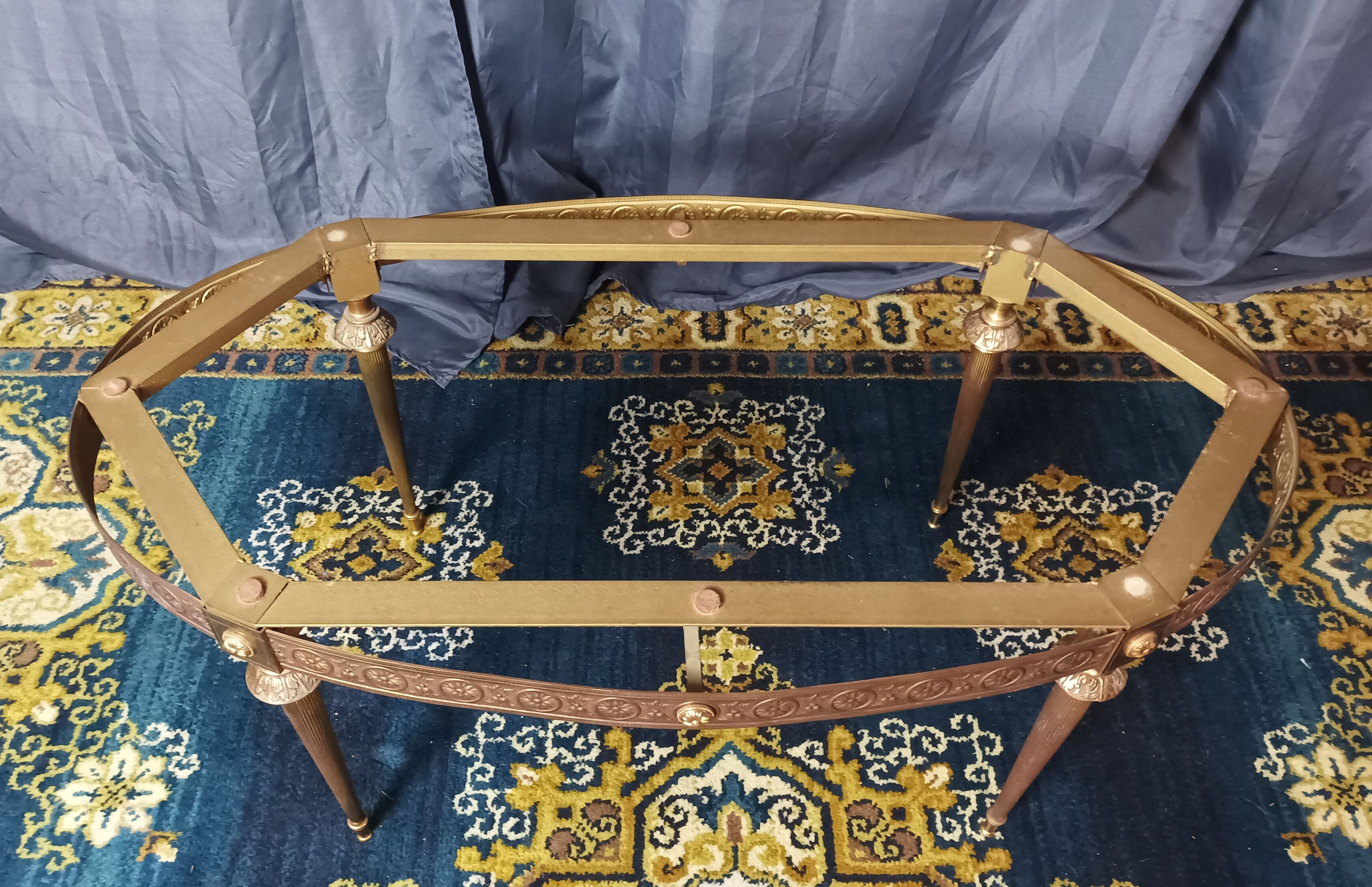 Coffee table in brass and marble 1960