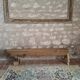 Solid oak bench with asymmetrical legs