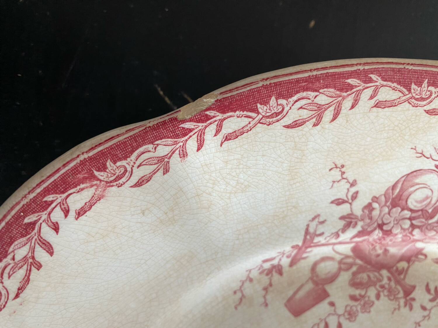 Large Watteau Sarreguemines dish