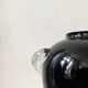 Large mouth-blown glass vase (black amethyst)