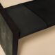Maërl SEPIA bench, ebonized chestnut and black leather.