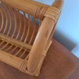 Vintage rattan magazine rack