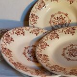 Six antique plates opaque porcelain from GIEN, service "Osborne"