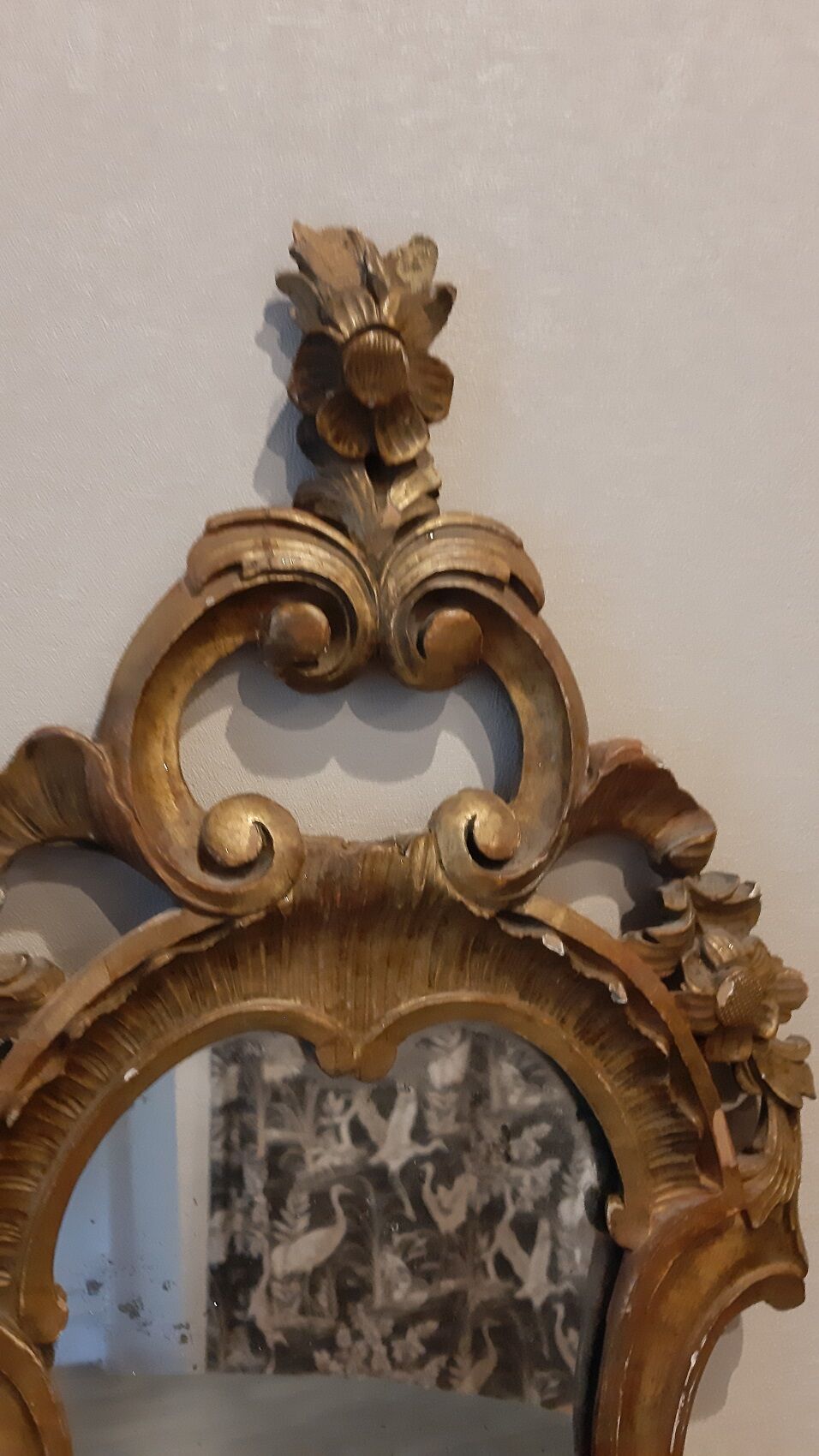 Golden wood mirror 60 x 30 cm