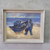 Swedish modern painting, 1970s Börje Nettelbring (1913-1986). oil on canvas. framed.