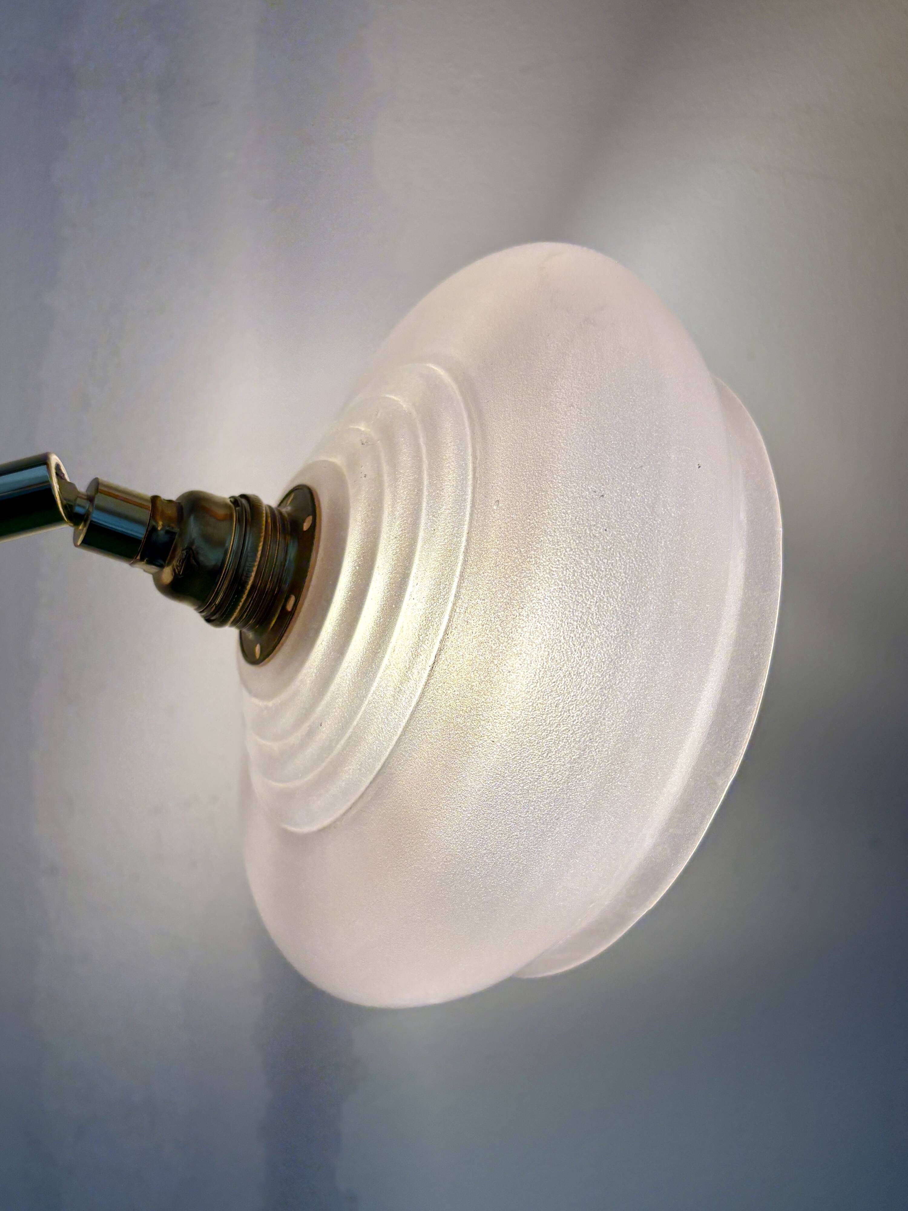 Vintage pink glass lampshade wall lamp