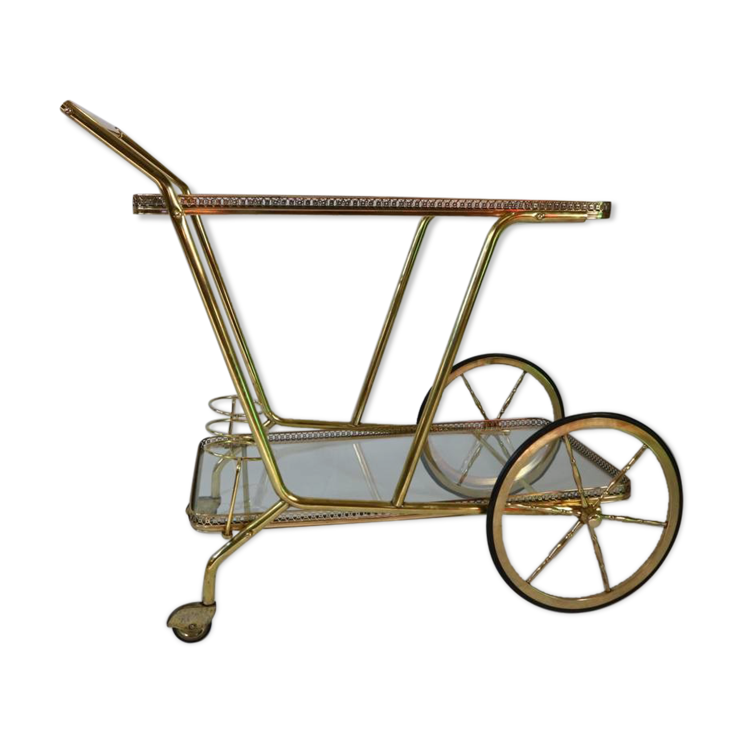 Elegant food trolley - brass - vintage.