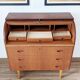 Bureau secrétaire à cylindre teck midcentury