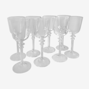 8 vintage wine glasses