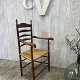 Old straw armchair