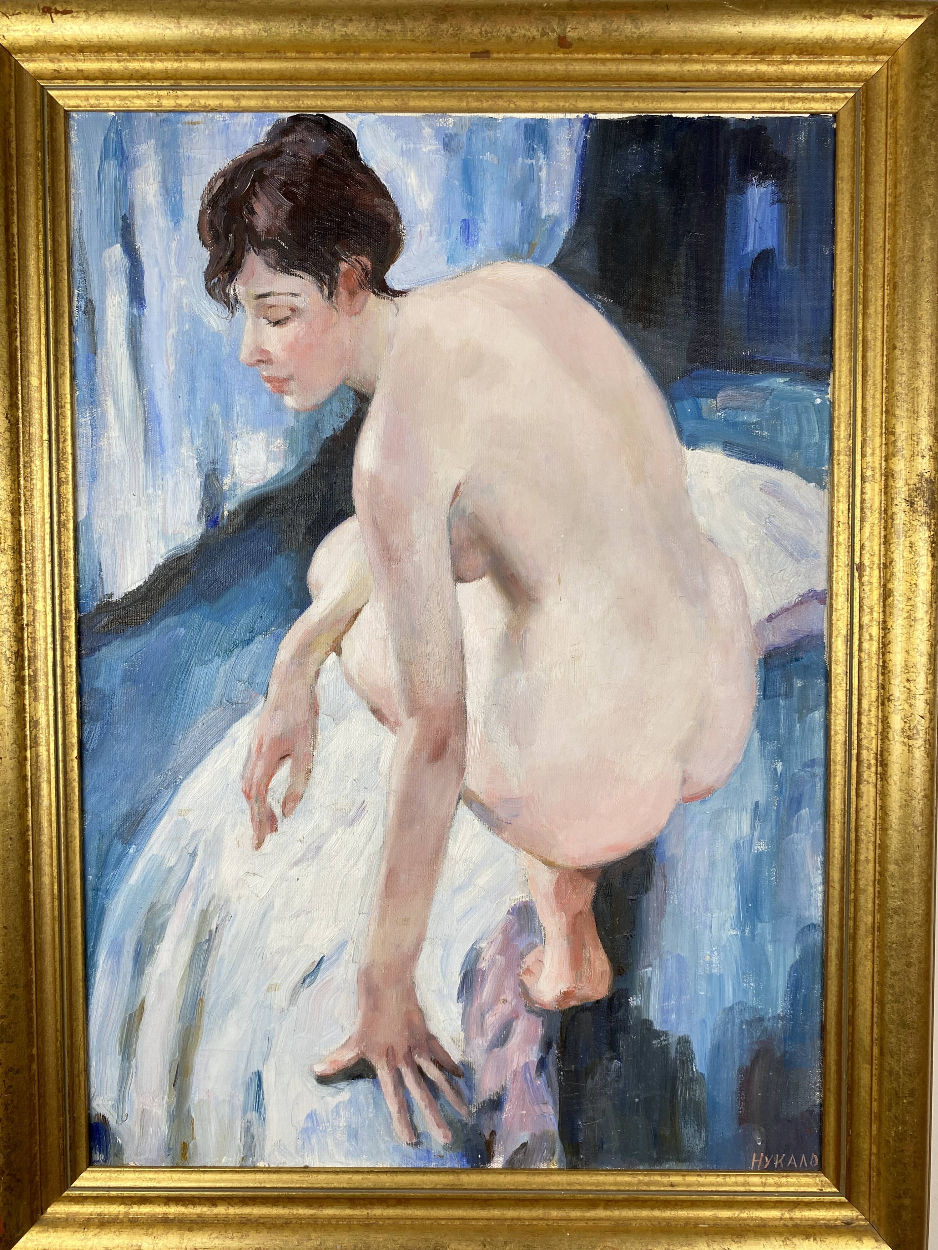 Large Painting Oil on canvas Russian school Hykano H.