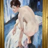 Tableau peinture huile sur toile école russe Hykano H.