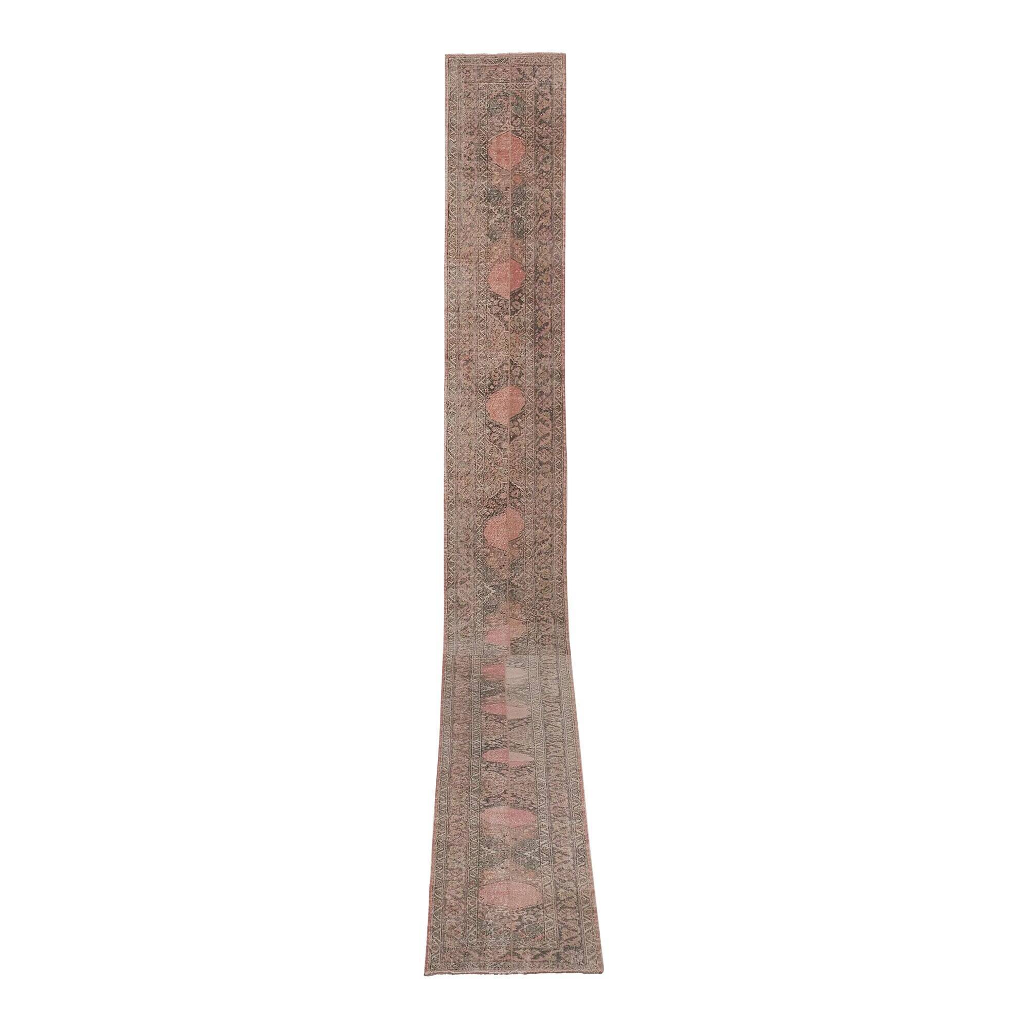 Vintage Turkish hallway rug 63x725 cm