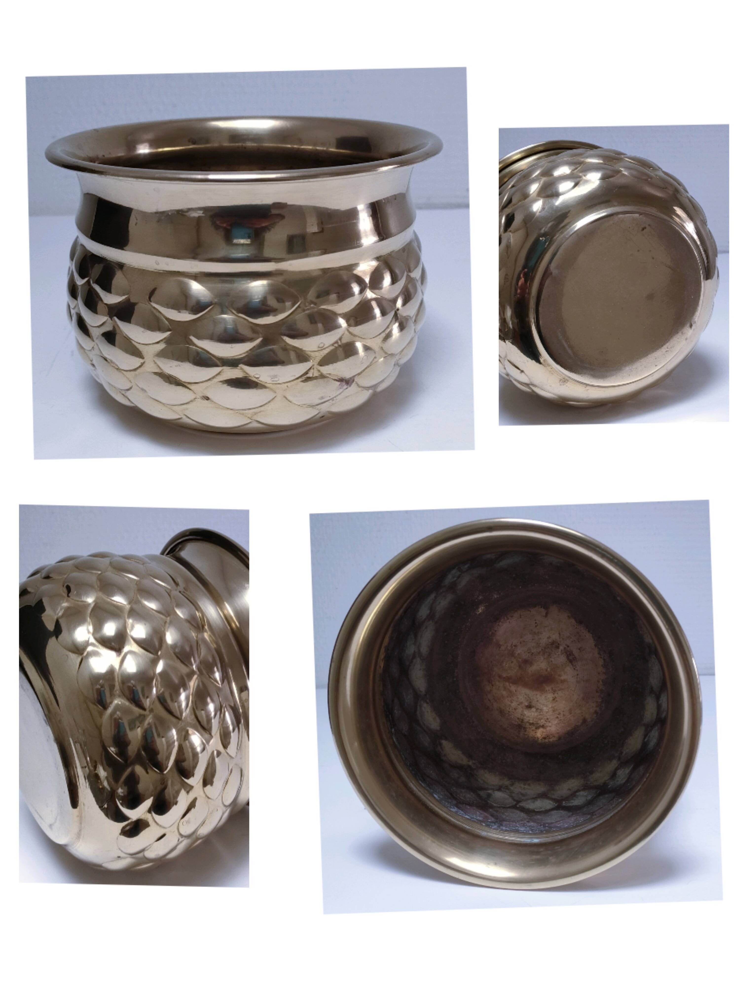 quatre cache-pot laiton vintage