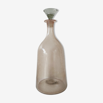 Frosted pale pink glass carafe 29 cm