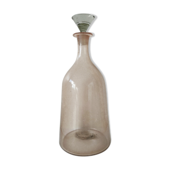 Frosted pale pink glass carafe 29 cm