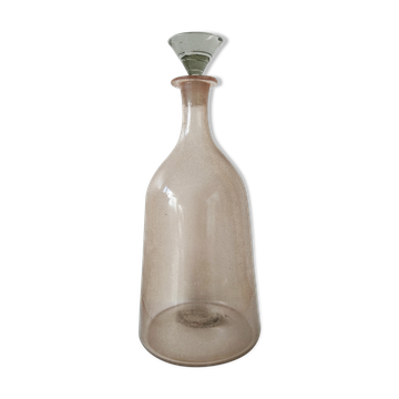 Frosted pale pink glass carafe 29 cm